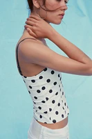 TOP CORSETERIE À POIS