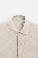 FRAYED JACQUARD SHIRT