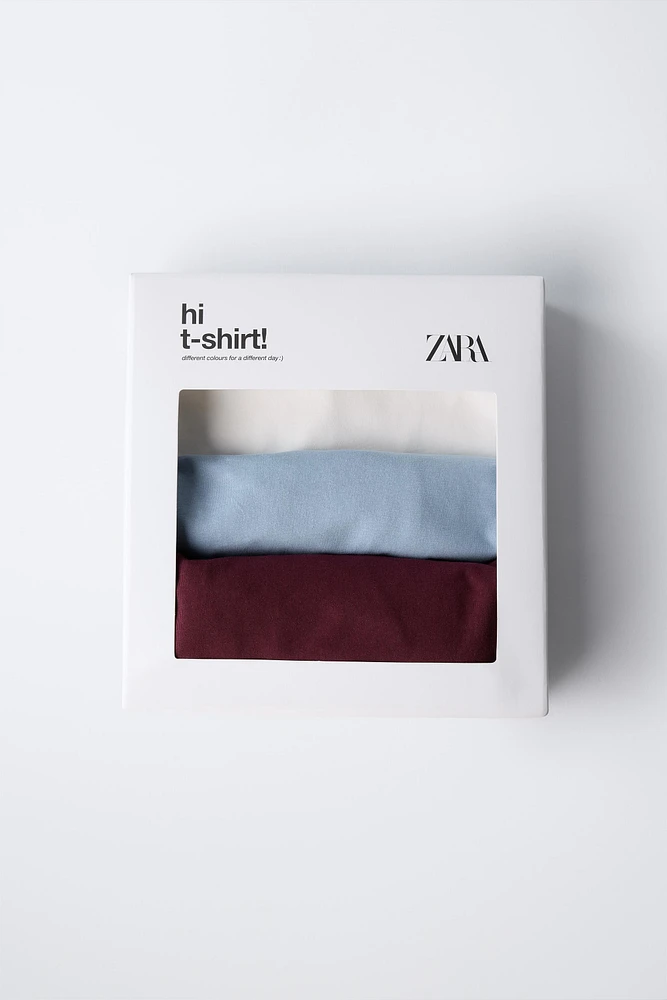 THREE-PACK OF PLAIN T-SHIRTS