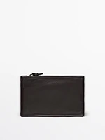 Small nappa leather pouch bag with knot