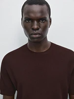 Textured knit short sleeve T-shirt