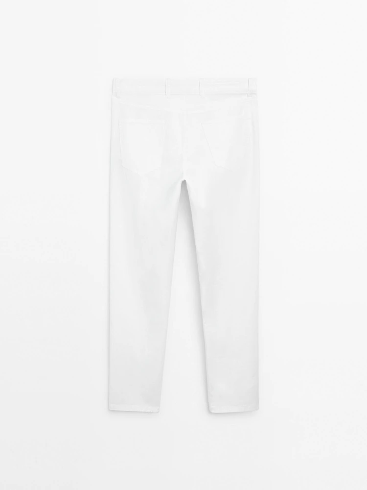 Faux jean slim texture légère