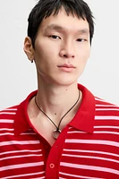 POLO EN MAILLE JACQUARD À RAYURES