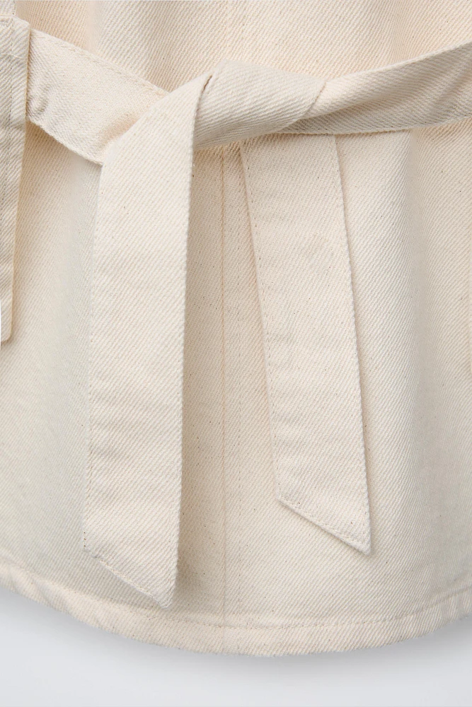 ROBE EN SERGE CEINTURE LACET
