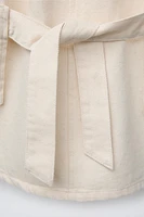 TWILL DRESS WITH TIE BELT