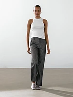 Cotton blend denim trousers