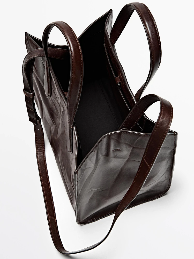 Crackled nappa leather mini bag