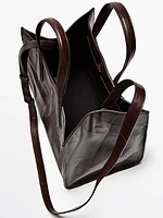 Crackled nappa leather mini bag