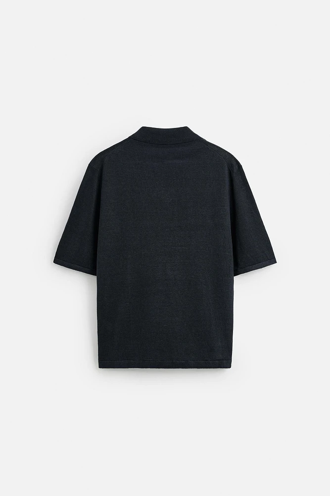 100% HEMP KNIT POLO SHIRT