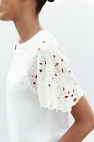 EMBROIDERED SLEEVE T-SHIRT
