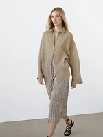 Flowing maltinto ramie blend shirt