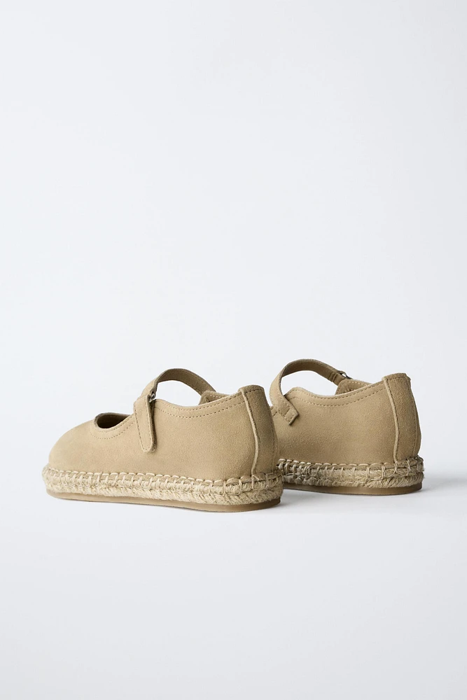 SUEDE JUTE BALLET FLATS