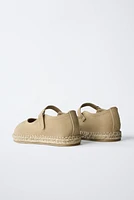 SUEDE JUTE BALLET FLATS