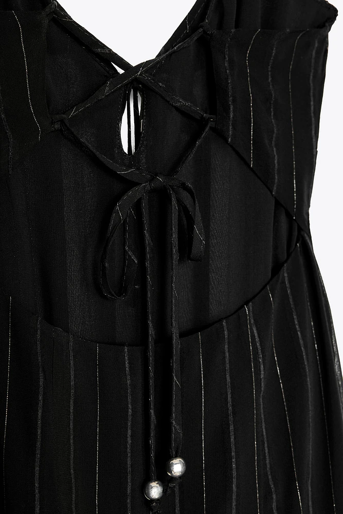 ROBE MI-LONGUE LINGERIE FIL MÉTALLISÉ