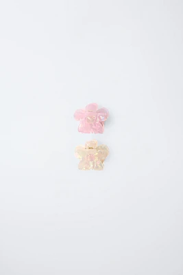 TWO-PACK OF FLOWER HAIR CLIPS