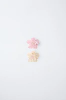 TWO-PACK OF FLOWER HAIR CLIPS