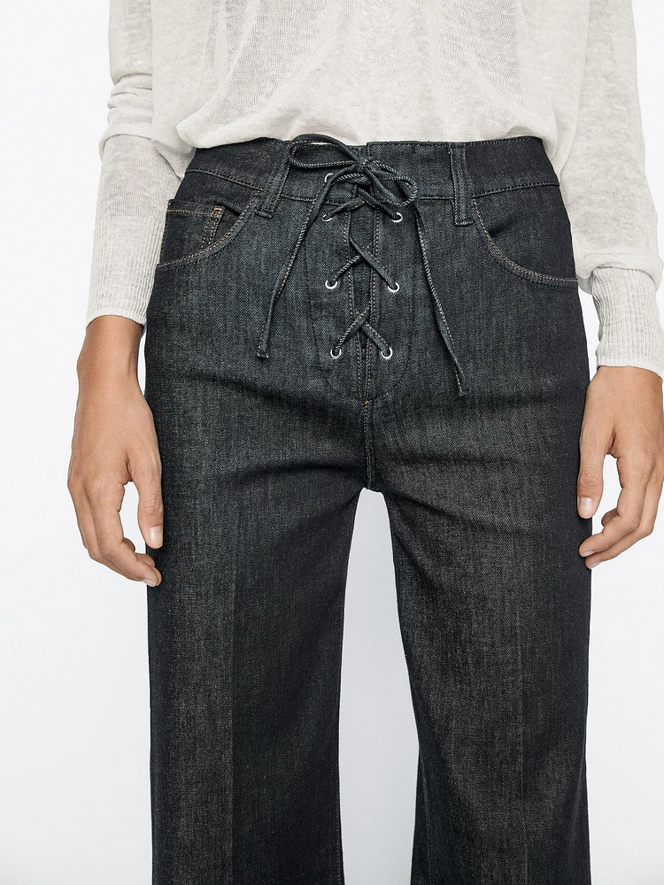 Flared high-waist jeans