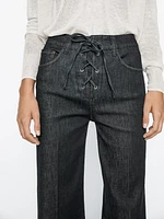 Flared high-waist jeans