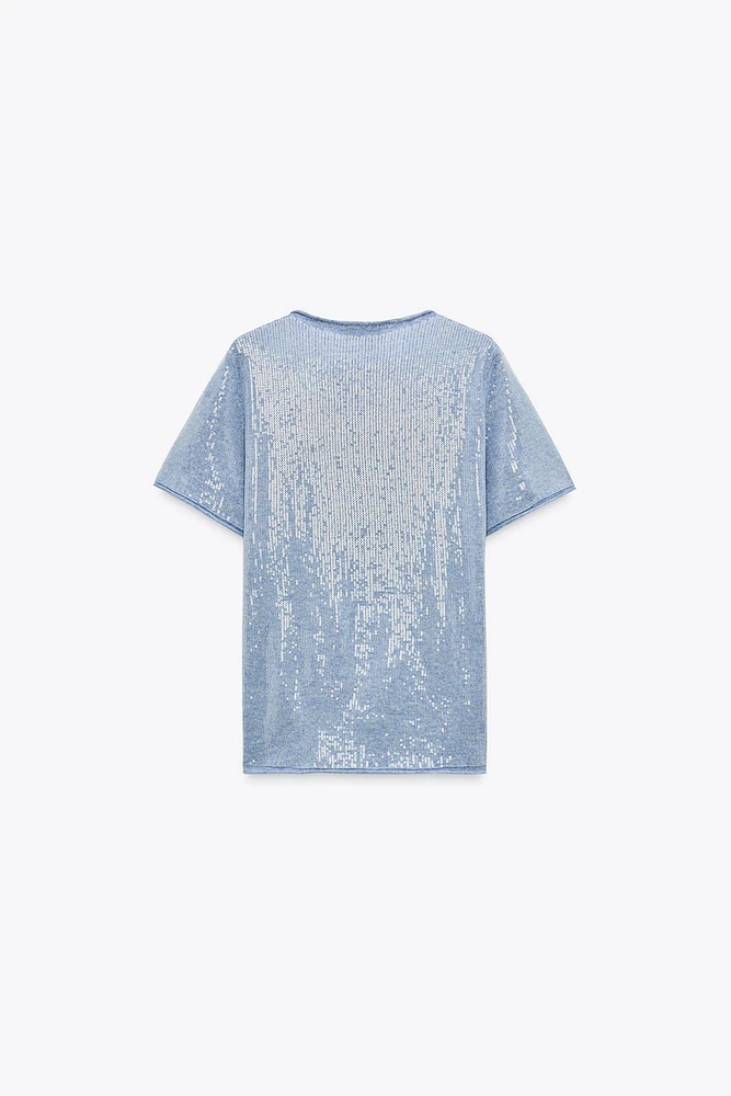 SEQUIN KNIT TOP