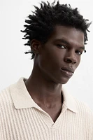 RIB KNIT RUSTIC POLO SHIRT