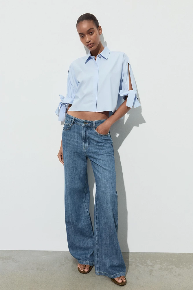POPLIN SHIRT WITH TIES