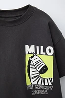 ANIMAL PRINT T-SHIRT AND BERMUDA JOGGING SET