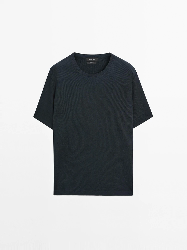 100% cotton short sleeve knit sweater