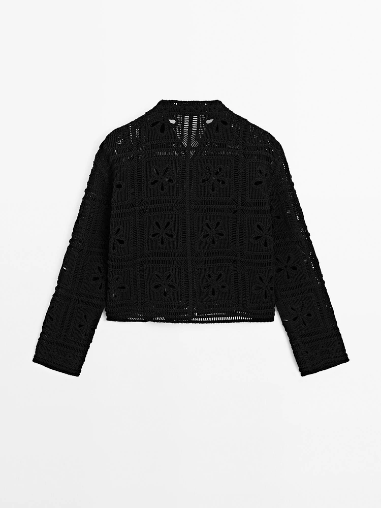 Crochet knit cardigan