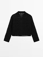 Crochet knit cardigan