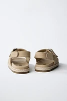 SANDALES EN JUTE ET CUIR