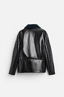 FAUX LEATHER SHINY JACKET