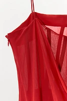 ROBE MI-LONGUE BUSTIER ASYMÉTRIQUE