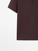 Polo micro-texture en piqué de coton