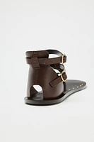 LEATHER SANDALS WITH ORNAMENT