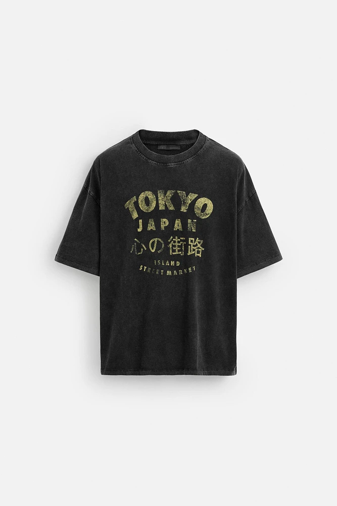 WASHED PRINT T-SHIRT