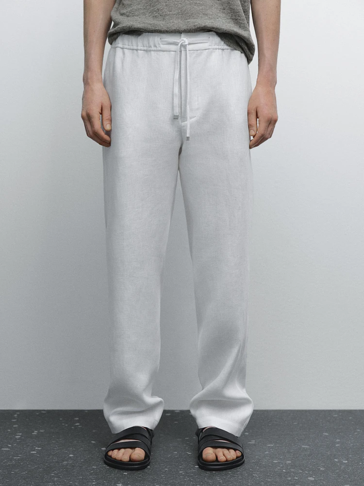 Pantalon jogging 100 % lin