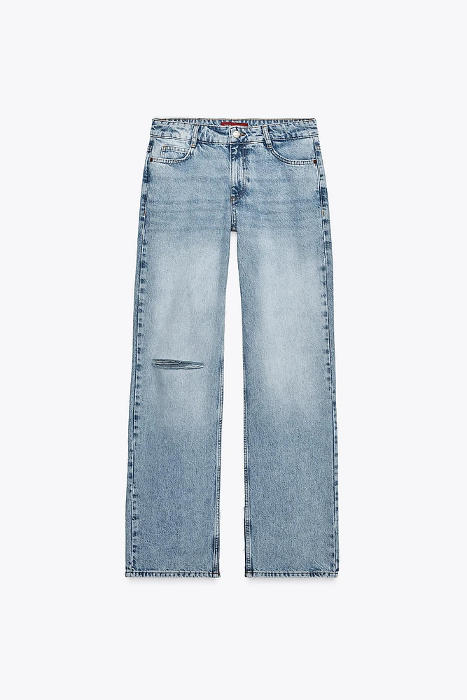 JEAN Z1975 SLIM FLARE TAILLE BASSE LONG LENGTH DÉCHIRÉ