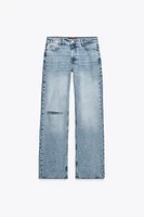 JEAN Z1975 SLIM FLARE TAILLE BASSE LONG LENGTH DÉCHIRÉ