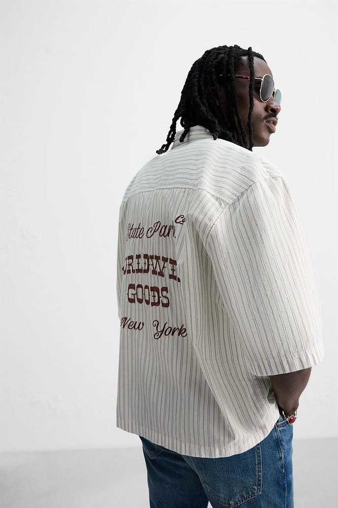 CHEMISE RAYURES BRODÉE