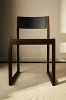 CHAISE STRUCTURE BOIS ET CUIR