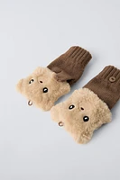 FAUX FUR BEAR GLOVES