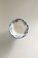 FLORAL EARTHENWARE SNACK BOWL