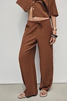 ELASTIC WAIST WIDE LEG PANTS