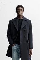 DOUBLE-BREASTED WOOL - CASHMERE COAT