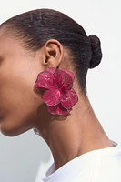 BOUCLES D'OREILLES FLEUR BORDURE CONTRASTÉE