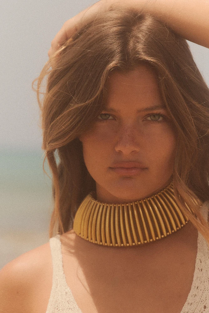 COLLIER CHOKER PIÈCES MÉTALLIQUES
