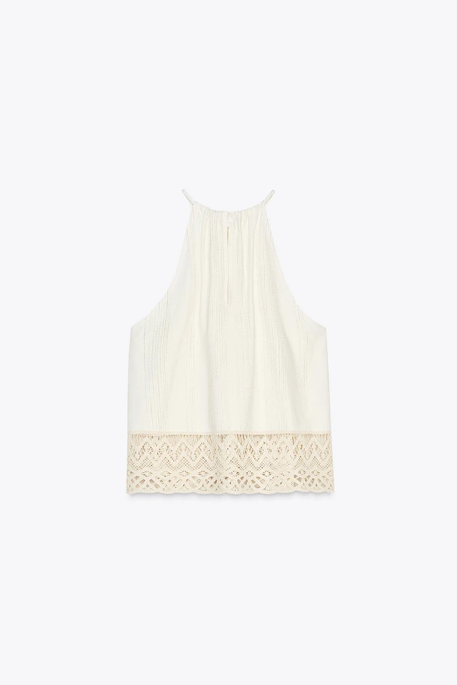 TOP RUSTIQUE BAS EN CROCHET