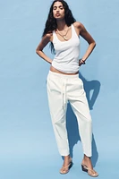 PANTALON EN COTON À TAILLE ÉLASTIQUE