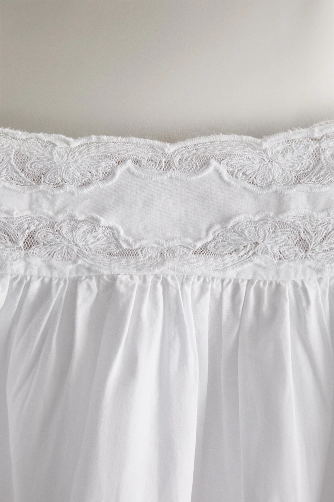 CHEMISE DE NUIT COTON BRODERIES