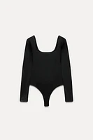 SQUARE NECK POLYAMIDE BODYSUIT